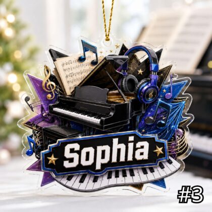 Personalized Piano Acrylic Ornament – Custom Name Pianist Gift - Image 3