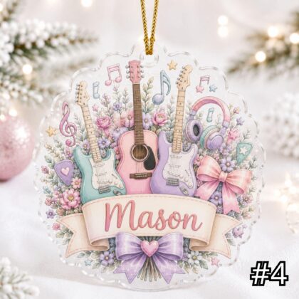 Personalized Guitar Acrylic Ornament – Custom Name Guitar Player Gift - Image 4
