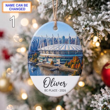 Vancouver Stadium Ornament – Personalized Glossy Ceramic Ornament