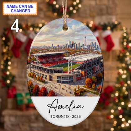 Toronto Stadium Ornament – Personalized Glossy Ceramic Ornament - Image 4