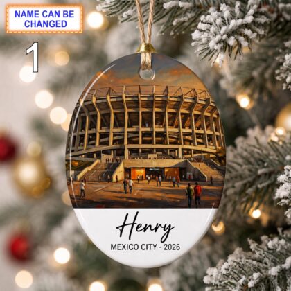 Mexico City Stadium Ornament – Personalized Glossy Ceramic Ornament