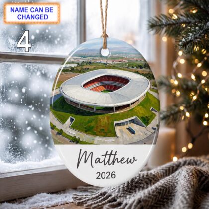 Guadalajara Stadium Ornament – Personalized Glossy Ceramic Ornament - Image 4