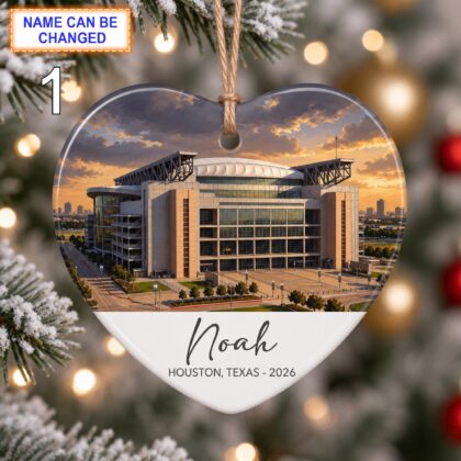 Houston Stadium Ornament – Personalized Glossy Ceramic Ornament
