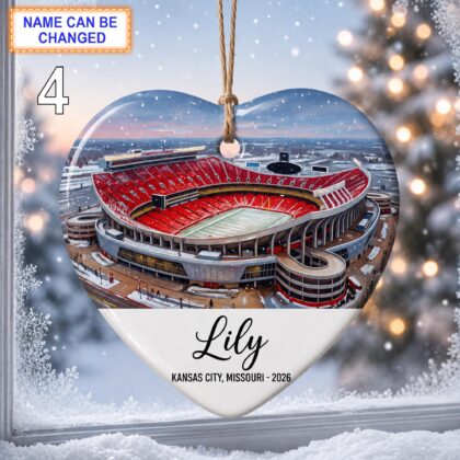 Kansas City Stadium Ornament – Personalized Glossy Ceramic Ornament - Image 4