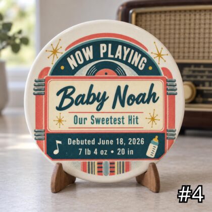 Personalized Baby Record Ornament – Greatest New Release Retro Ceramic Keepsake - Image 4