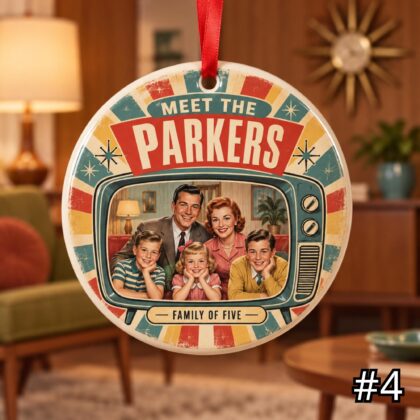 Personalized Family Ceramic Ornament – The Original Family Sitcom Retro 50s Decor - Image 4