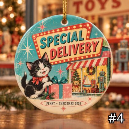 Personalized Pet Ceramic Ornament – Best Gift Ever Retro 50s New Dog or Cat Gift - Image 5