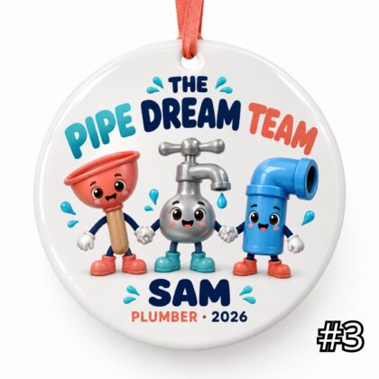 Personalized Electrician Ceramic Ornament – Custom Name Job Title Year Phrase and Tool Squad Design - Image 3
