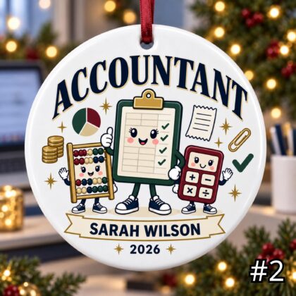 Alternative view of Personalized Accountant CPA Ceramic Ornament – Custom Name Credential Year and Firm