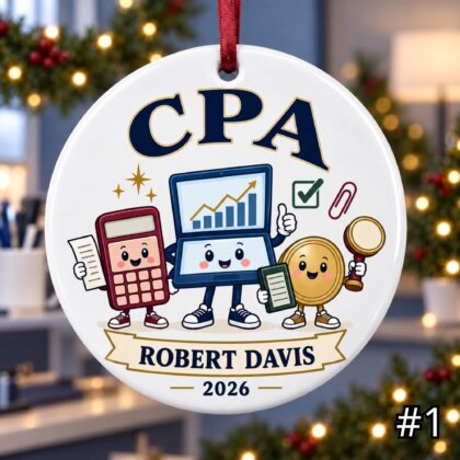Personalized Accountant CPA Ceramic Ornament – Custom Name Credential Year and Firm