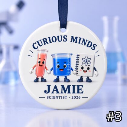 Personalized Scientist Ceramic Ornament – Custom Name Job Title Year Occasion and Phrase - Image 3