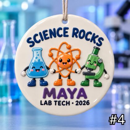Personalized Scientist Ceramic Ornament – Custom Name Job Title Year Occasion and Phrase - Image 4