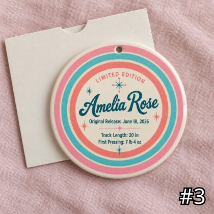 Personalized Baby Record Ornament – Greatest New Release Retro Ceramic Keepsake - Image 3
