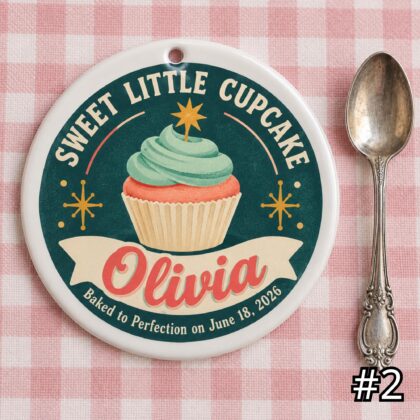 Alternative view of Personalized Retro Baby Diner Ornament – Today’s Sweetest Special Ceramic Keepsake
