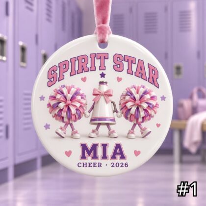 Personalized Cheerleading Ceramic Ornament – Cute Cheer Characters