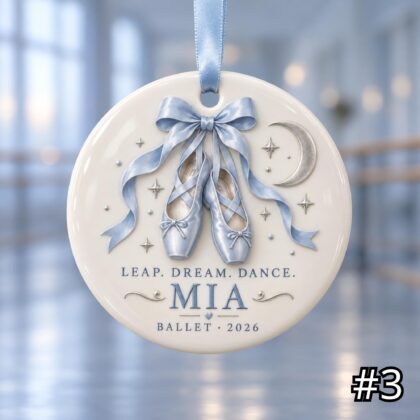Personalized Ballet Ceramic Ornament – Cute Ballet Characters - Image 3