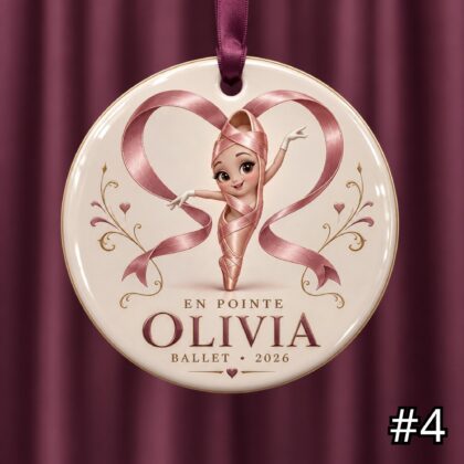 Personalized Ballet Ceramic Ornament – Cute Ballet Characters - Image 4