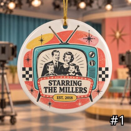 Personalized Family Ceramic Ornament – The Original Family Sitcom Retro 50s Decor
