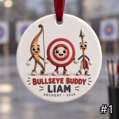 Personalized Archery Ceramic Ornament – Cute Archery Characters