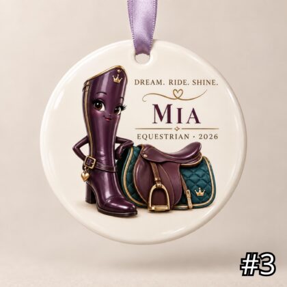 Personalized Equestrian Ceramic Ornament – Cute Horse Riding Characters - Image 3