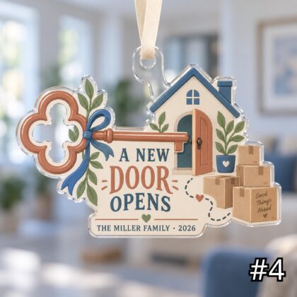 Personalized New Keys New Home Acrylic Ornament – Custom First Home Christmas Keepsake - Image 4