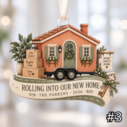 Personalized Home on the Move Acrylic Ornament – Custom Moving Christmas Keepsake - Image 3