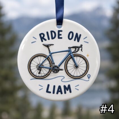 Personalized Cycling Ceramic Ornament – Cute Bicycle Christmas Decoration - Image 4