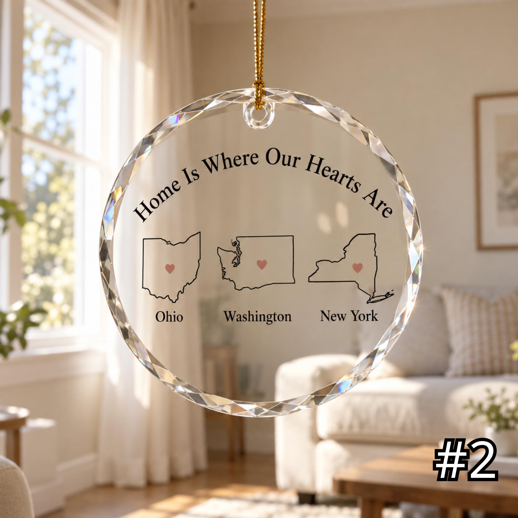 Personalized Family Glass Ornament – Long Distance Family Gift - Image 2