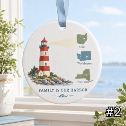 Alternative view of Personalized Family Ceramic Ornament – Lighthouse Family Keepsake