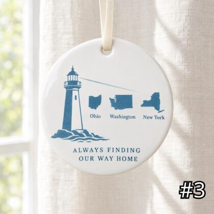 Personalized Family Ceramic Ornament – Lighthouse Family Keepsake - Image 3