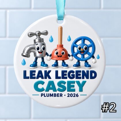 Alternative view of Personalized Electrician Ceramic Ornament – Custom Name Job Title Year Phrase and Tool Squad Design