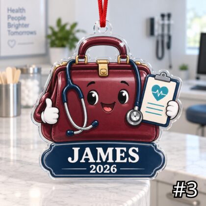 Personalized Doctor Acrylic or Wood Ornament – Custom Physician Name and Year - Image 3