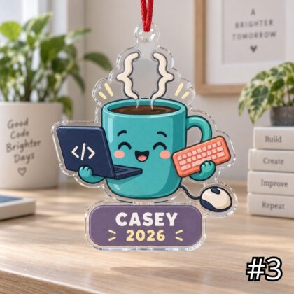 Personalized Software Developer Acrylic or Wood Ornament - Image 3