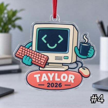 Personalized Software Developer Acrylic or Wood Ornament - Image 4