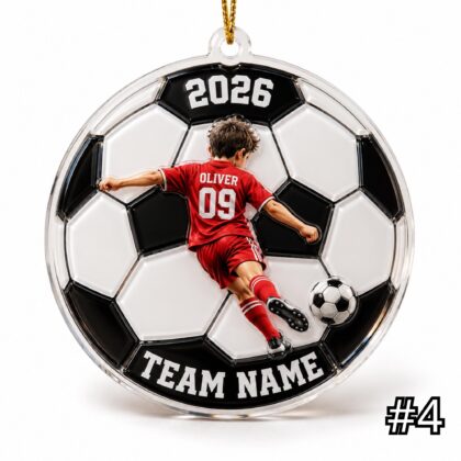 Personalized Soccer Player Ornament – Custom Name and Jersey Number - Image 4