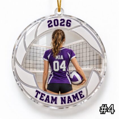 Personalized Volleyball Player Ornament – Custom Name and Jersey Number - Image 4