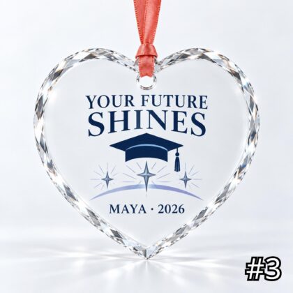 Personalized Future Is Bright Glass Ornament – Custom Graduate Name and Graduation Year - Image 3