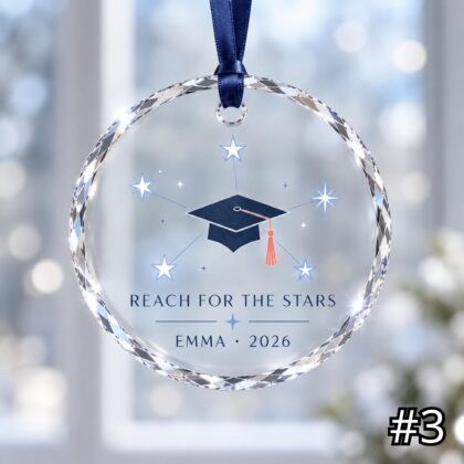 Personalized Diploma and Laurel Glass Ornament – Custom Graduate Name and Graduation Year - Image 3