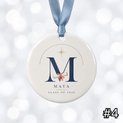 Personalized Graduate Monogram Ceramic Ornament – Custom Graduate Name and Graduation Year - Image 4