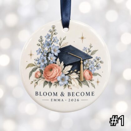 Personalized Future in Bloom Ceramic Ornament – Custom Graduate Name and Graduation Year