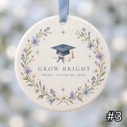 Personalized Future in Bloom Ceramic Ornament – Custom Graduate Name and Graduation Year - Image 3