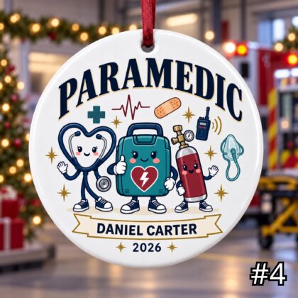 Personalized EMT Paramedic Ceramic Ornament – Custom Name Title Year Station or Unit - Image 4
