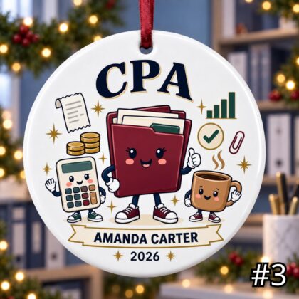 Personalized Accountant CPA Ceramic Ornament – Custom Name Credential Year and Firm - Image 3