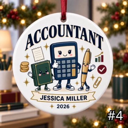 Personalized Accountant CPA Ceramic Ornament – Custom Name Credential Year and Firm - Image 4