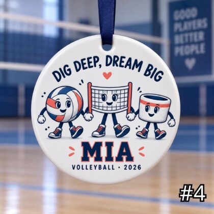 Personalized Volleyball Ceramic Ornament – Custom Player Name and Year Christmas Tree Keepsake - Image 4
