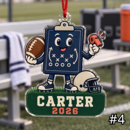 Personalized American Football Acrylic Ornament – Custom Player Name and Year Christmas Tree Keepsake - Image 4