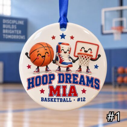 Personalized Basketball Ceramic Ornament – Cute Basketball Characters