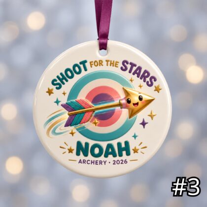 Personalized Archery Ceramic Ornament – Cute Archery Characters - Image 3