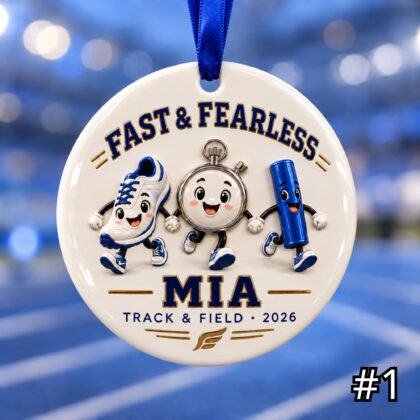 Personalized Track and Field Ceramic Ornament – Cute Athletic Characters