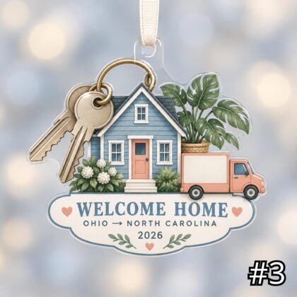 Personalized New Keys New Home Acrylic Ornament – Custom First Home Christmas Keepsake - Image 3